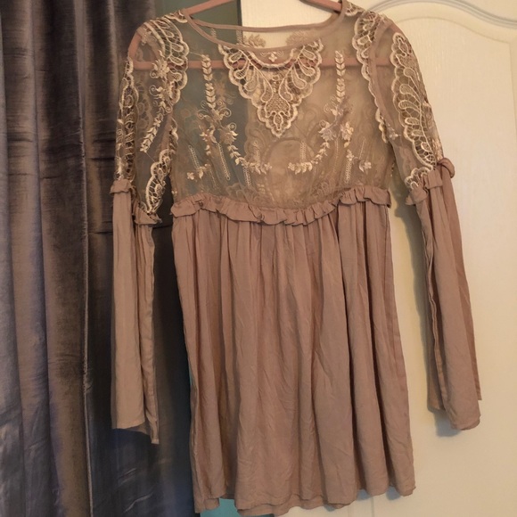 Long sleeve mini dress - Picture 2 of 4